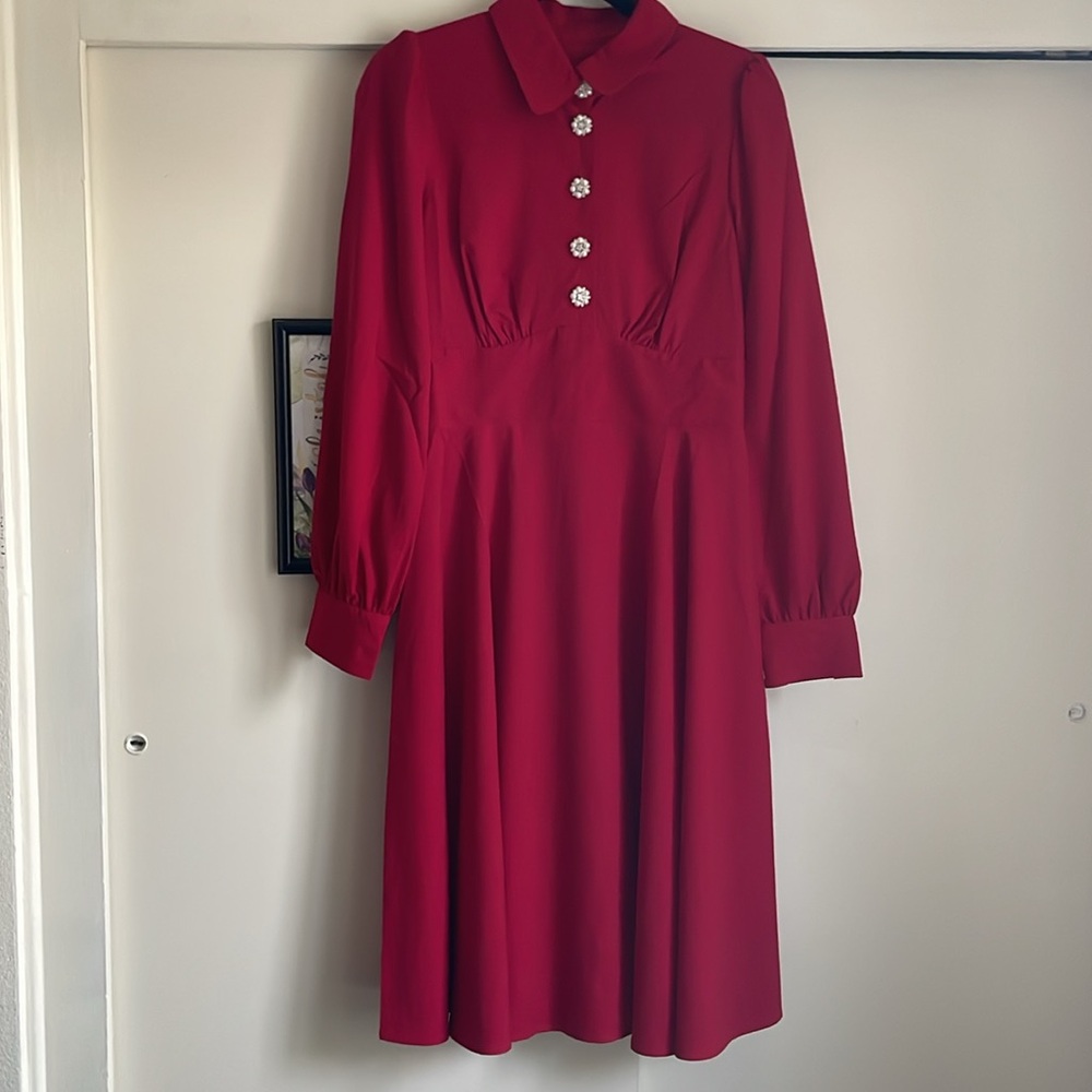 Hell Bunny Scarlet Midi Dress with Button Accents - Picture 14 of 14